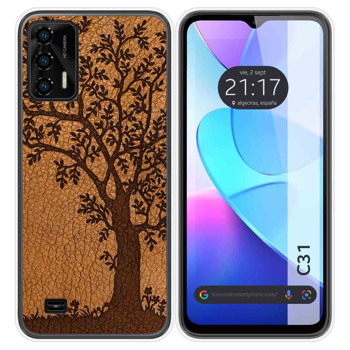 Funda Silicona para Oukitel C31 diseño Cuero 03 Dibujos