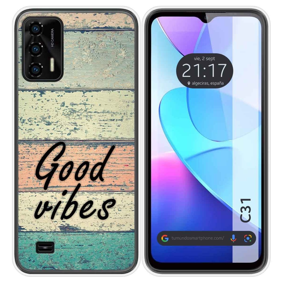 Funda Silicona para Oukitel C31 diseño Madera 01 Dibujos