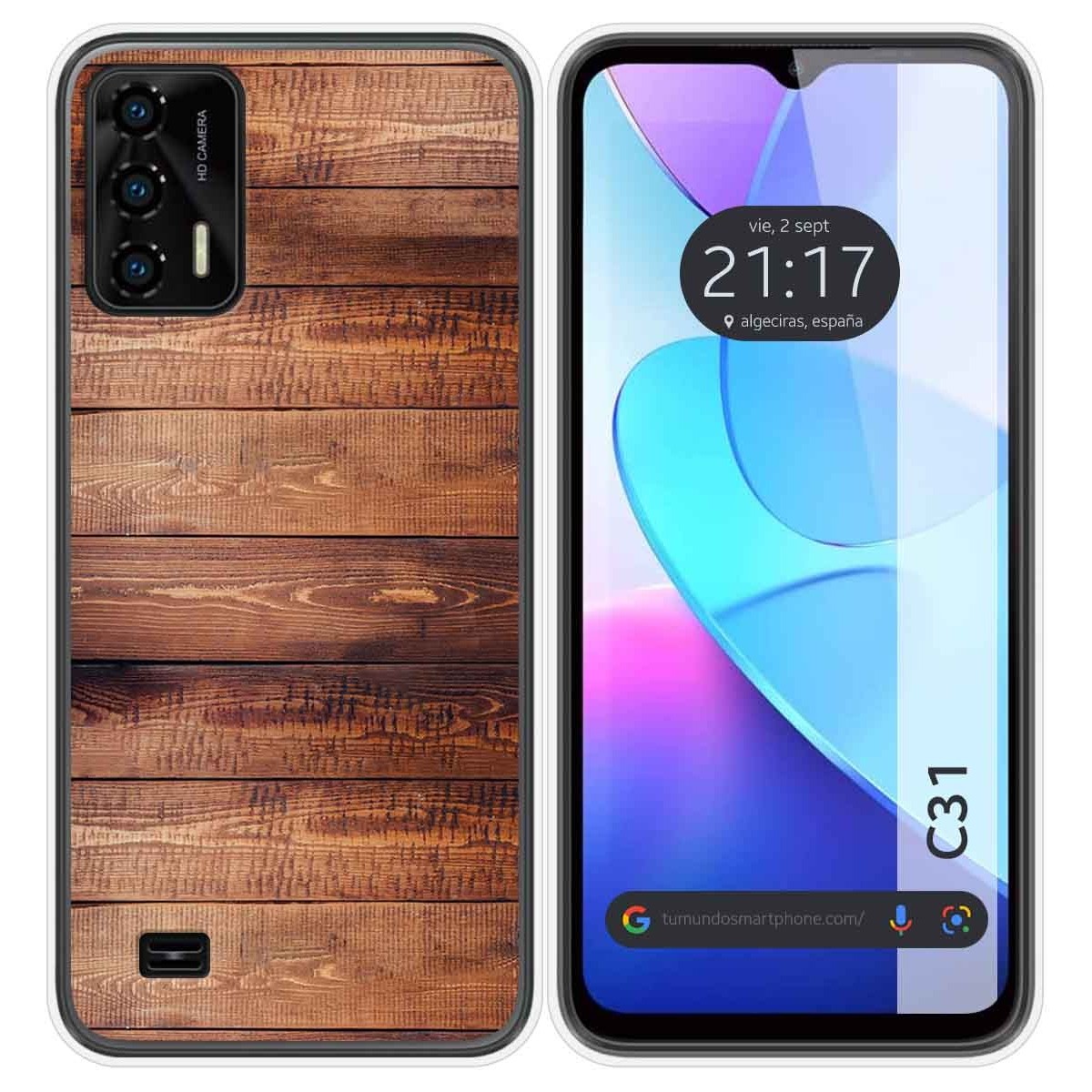 Funda Silicona para Oukitel C31 diseño Madera 02 Dibujos