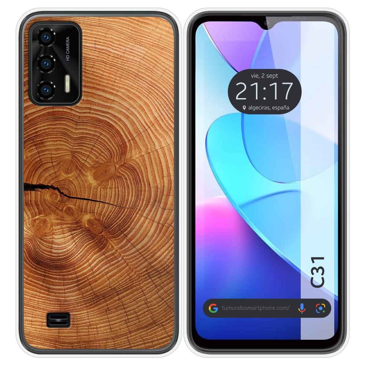 Funda Silicona para Oukitel C31 diseño Madera 04 Dibujos