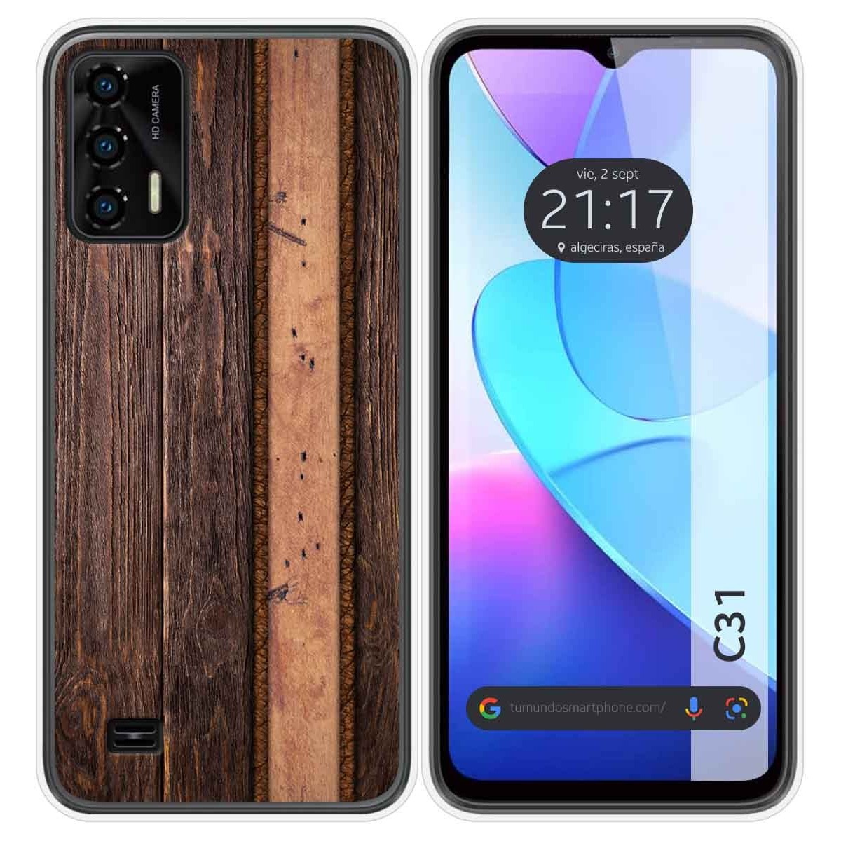 Funda Silicona para Oukitel C31 diseño Madera 05 Dibujos