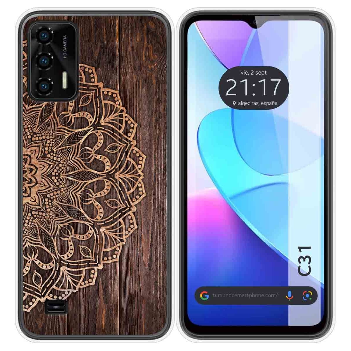 Funda Silicona para Oukitel C31 diseño Madera 06 Dibujos