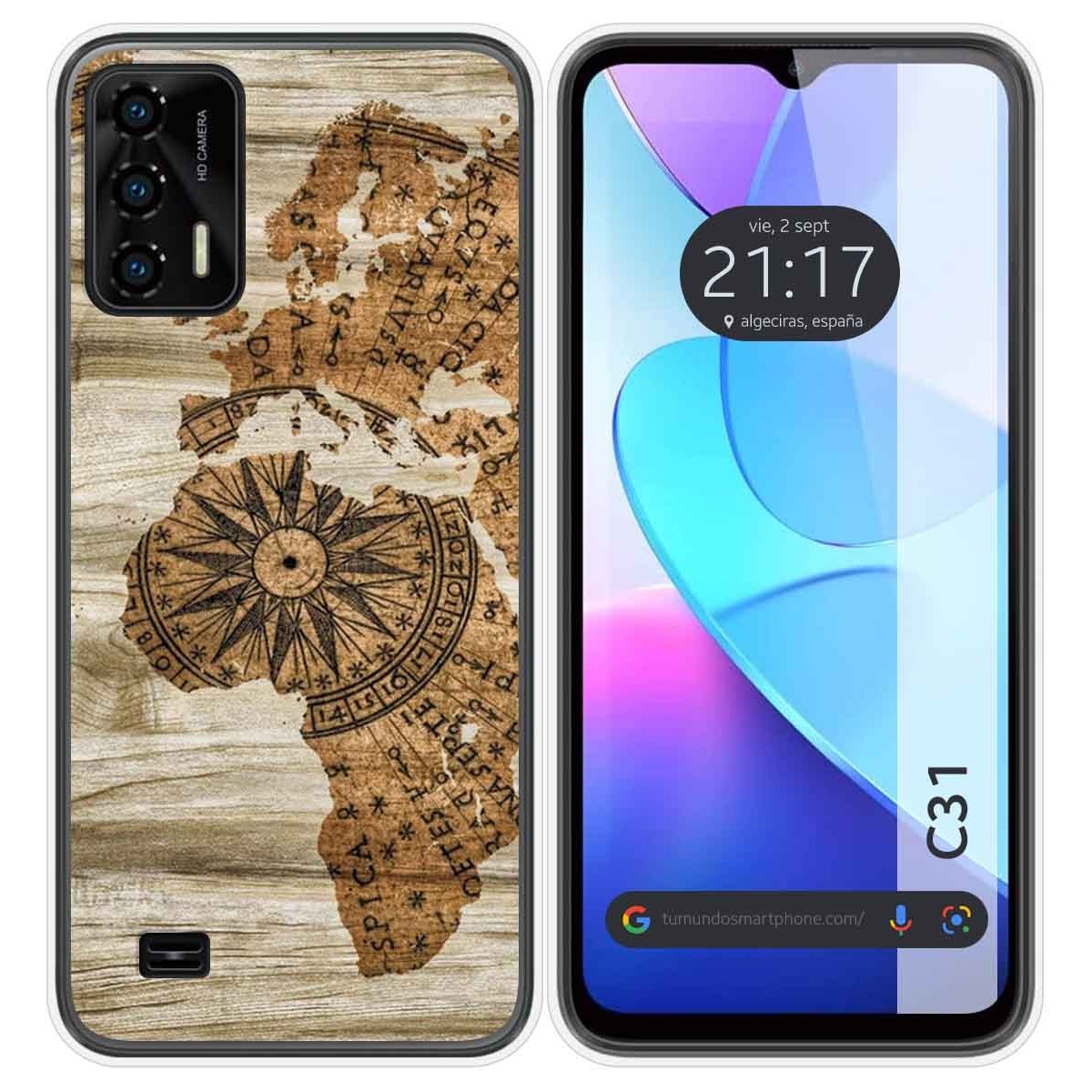 Funda Silicona para Oukitel C31 diseño Madera 07 Dibujos