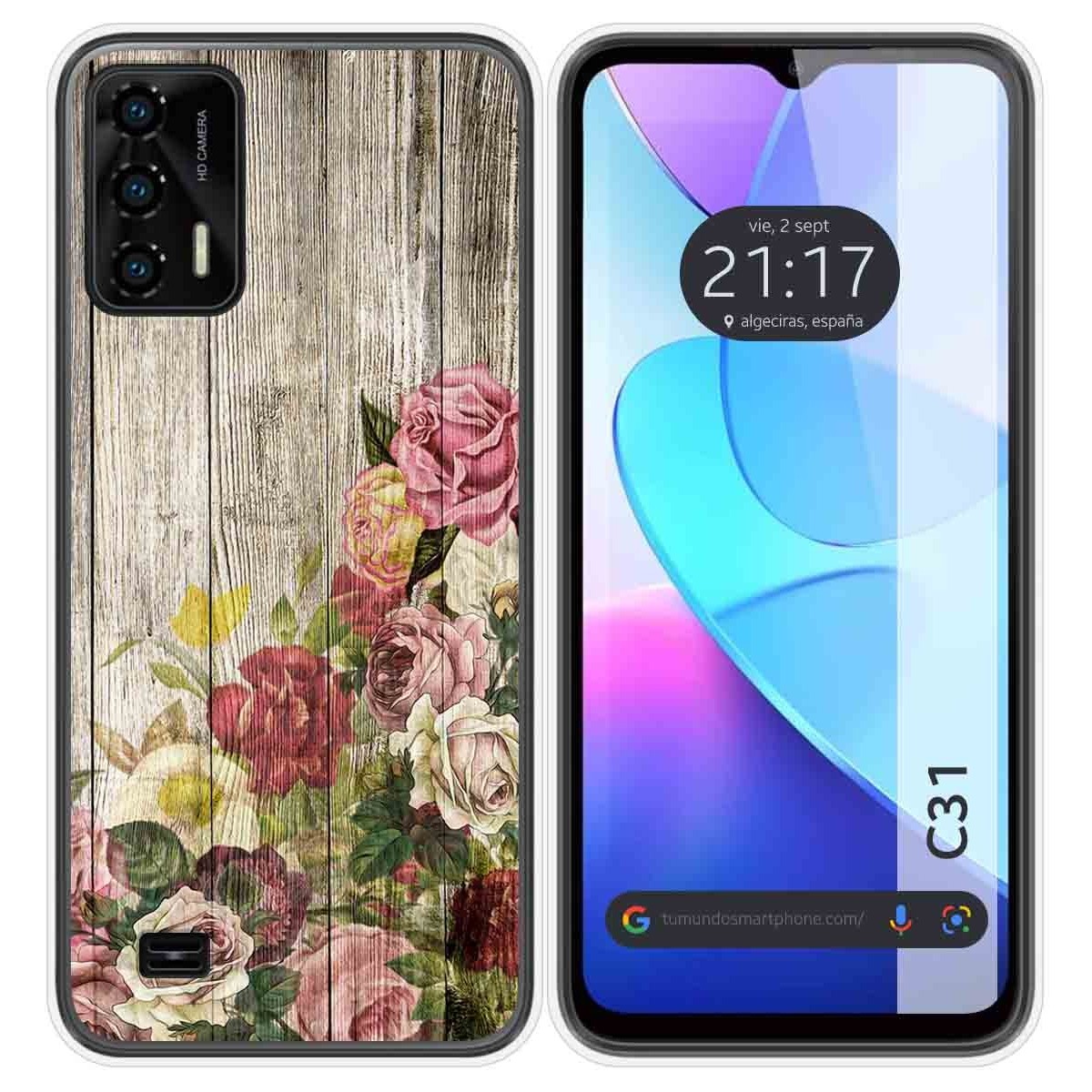 Funda Silicona para Oukitel C31 diseño Madera 08 Dibujos