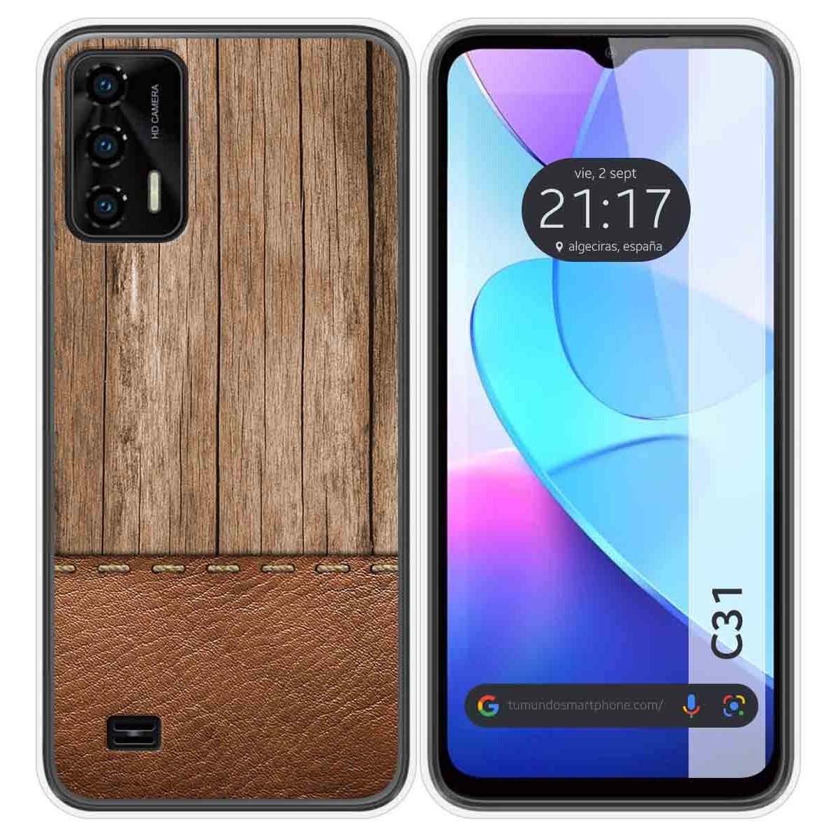 Funda Silicona para Oukitel C31 diseño Madera 09 Dibujos