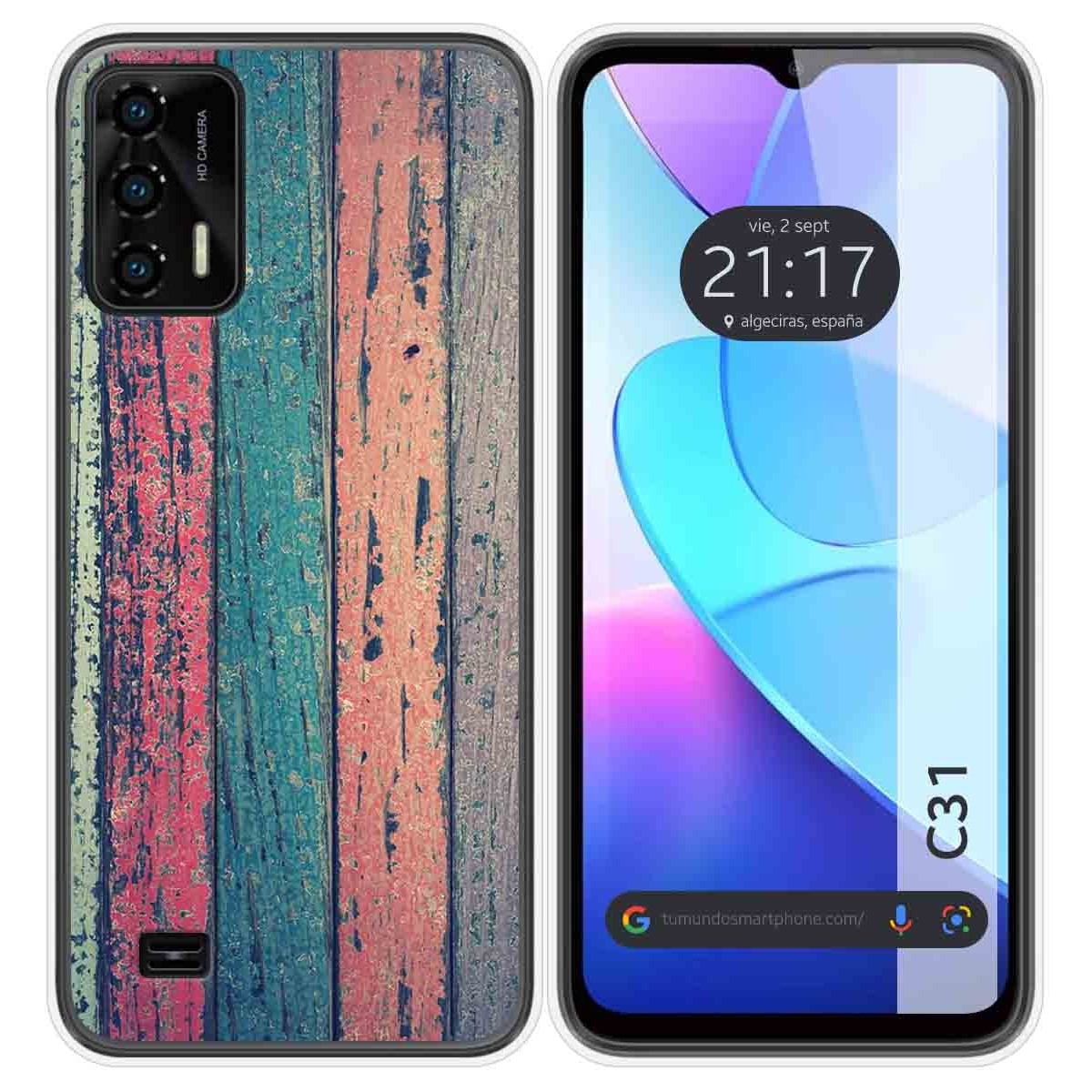 Funda Silicona para Oukitel C31 diseño Madera 10 Dibujos