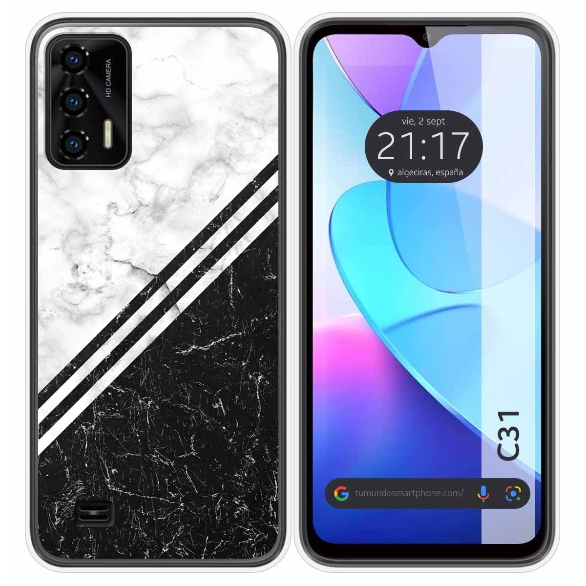 Funda Silicona para Oukitel C31 diseño Mármol 01 Dibujos