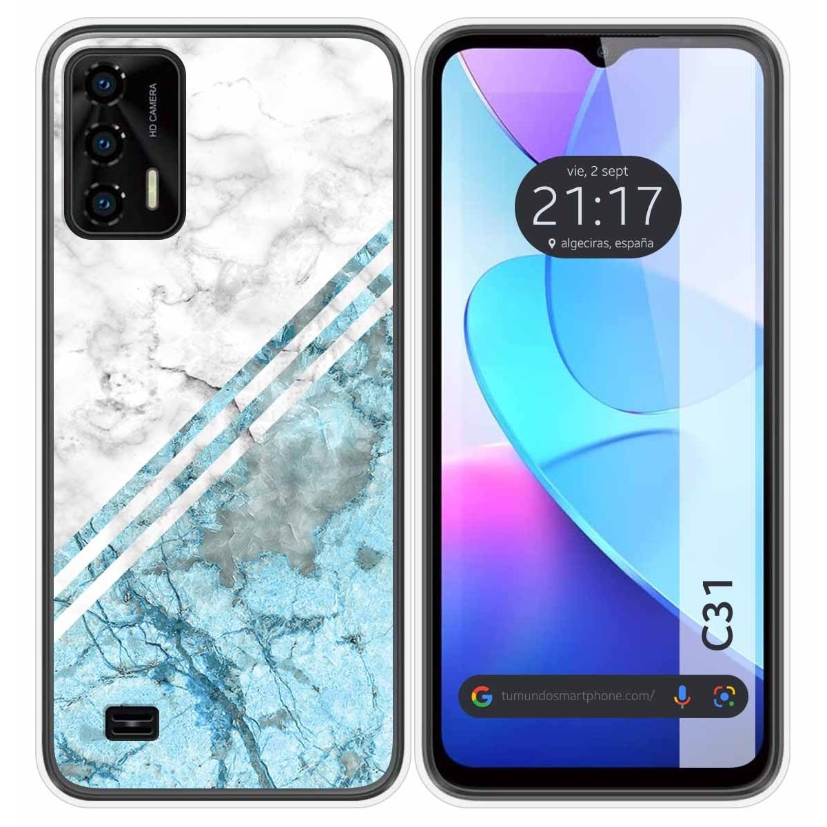 Funda Silicona para Oukitel C31 diseño Mármol 02 Dibujos