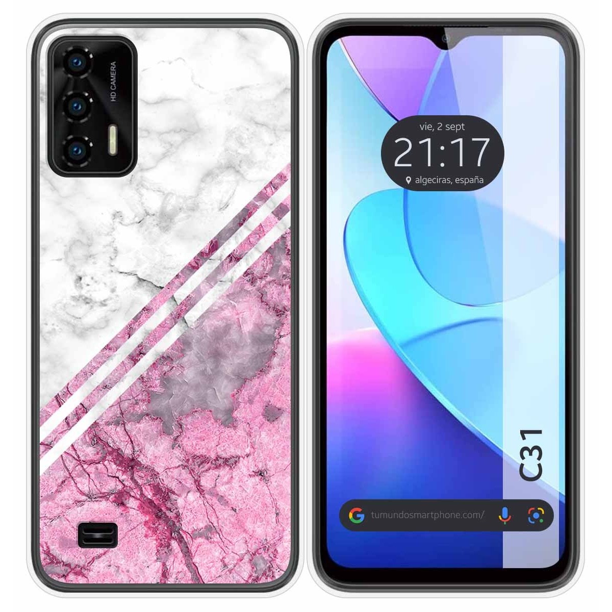 Funda Silicona para Oukitel C31 diseño Mármol 03 Dibujos