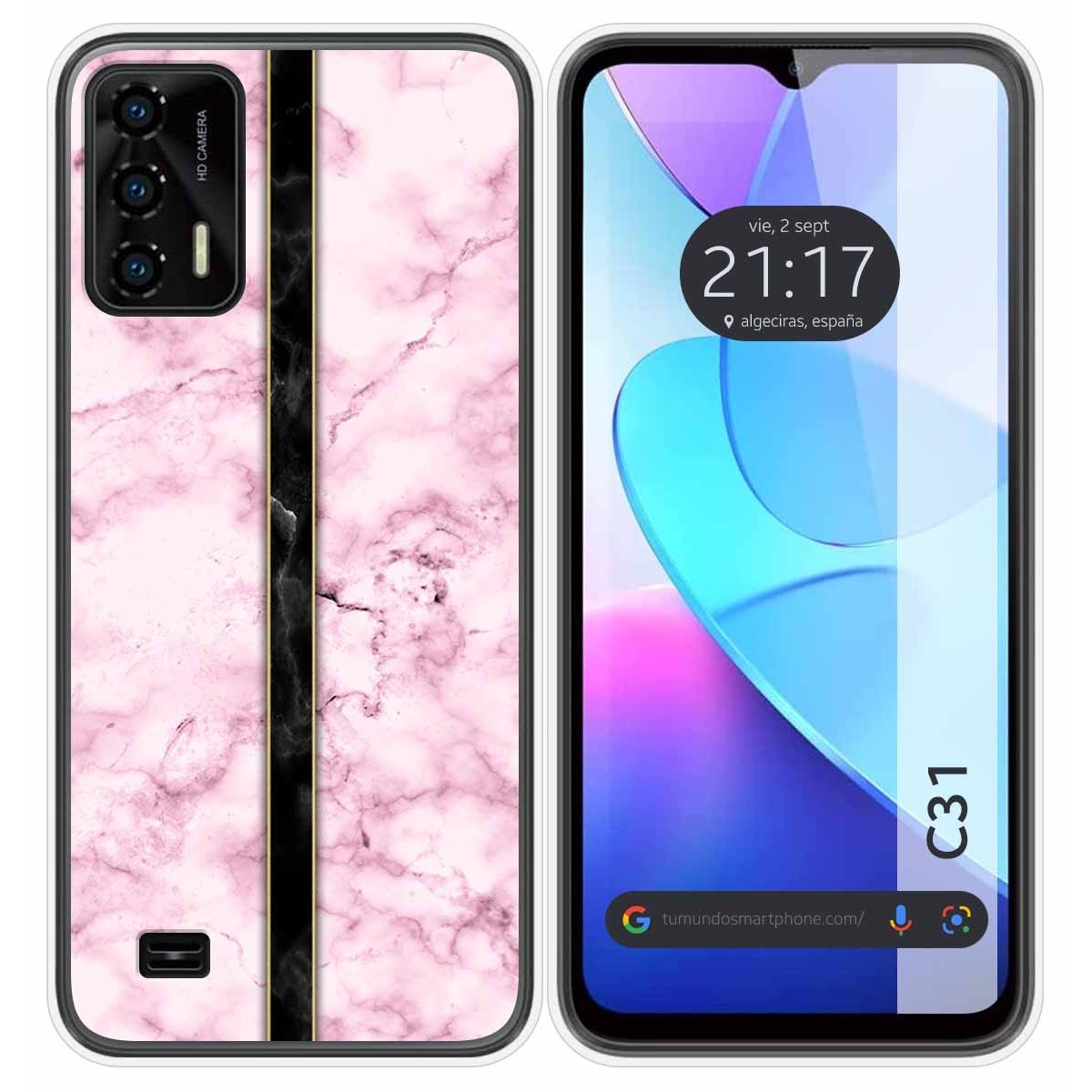 Funda Silicona para Oukitel C31 diseño Mármol 04 Dibujos