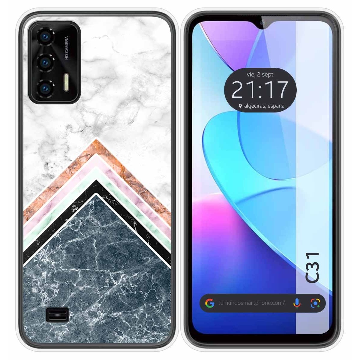 Funda Silicona para Oukitel C31 diseño Mármol 05 Dibujos