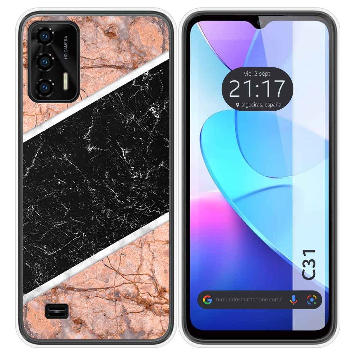 Funda Silicona para Oukitel C31 diseño Mármol 07 Dibujos