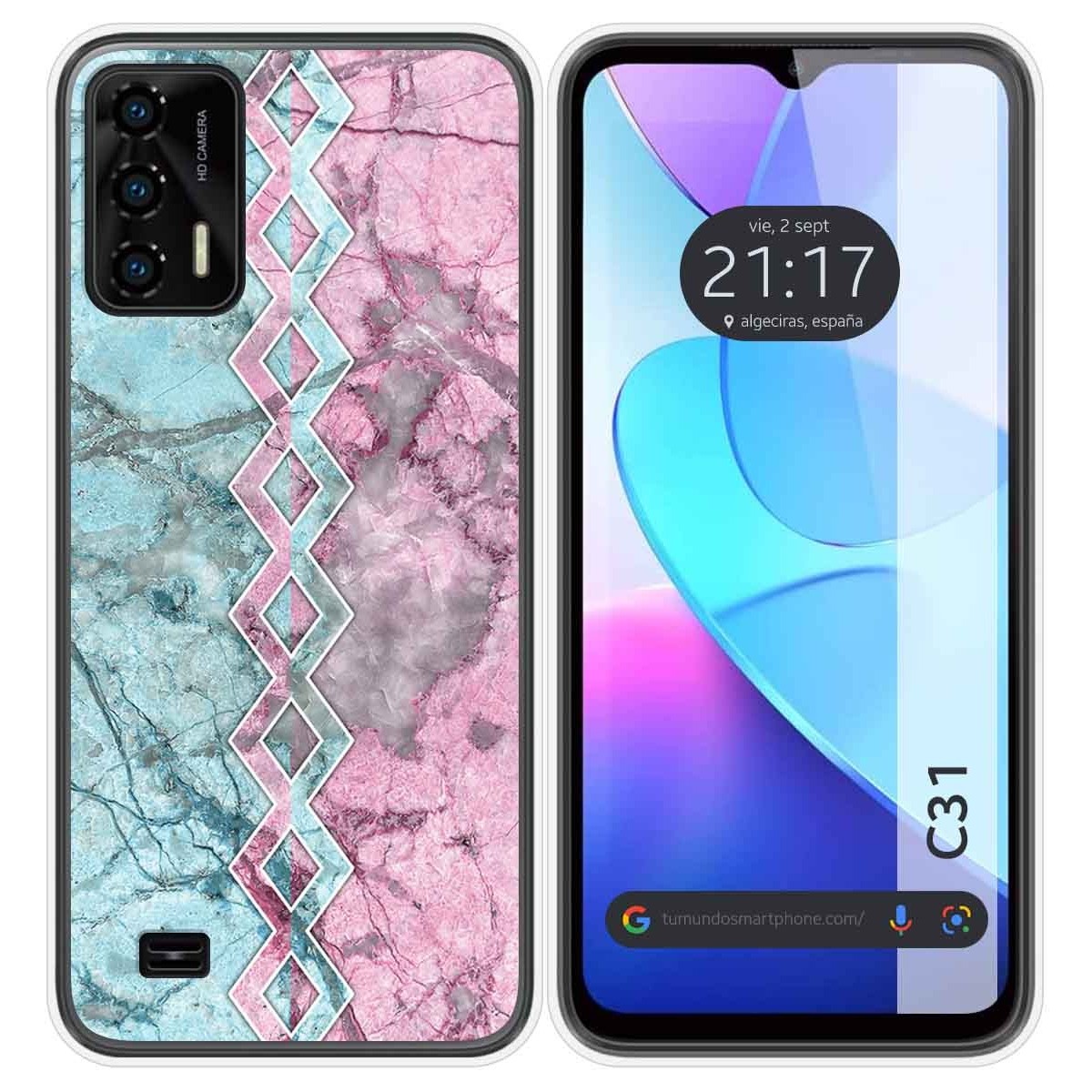 Funda Silicona para Oukitel C31 diseño Mármol 08 Dibujos