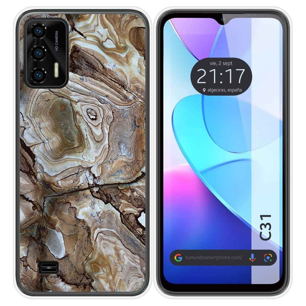Funda Silicona para Oukitel C31 diseño Mármol 14 Dibujos