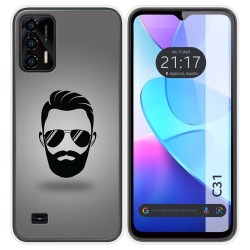 Funda Silicona para Oukitel C31 diseño Barba Dibujos