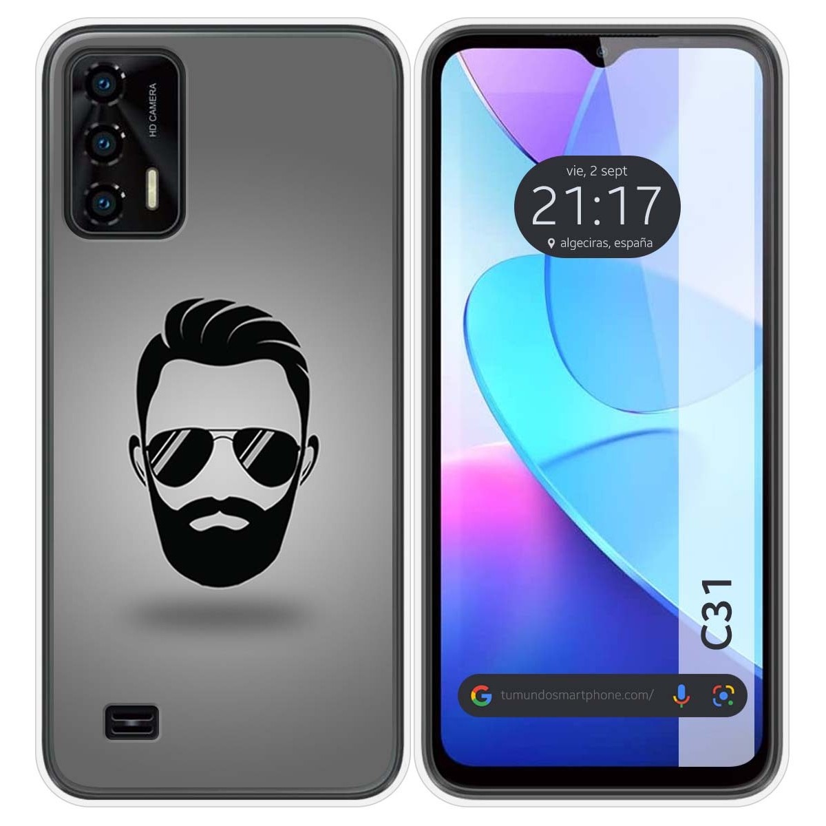 Funda Silicona para Oukitel C31 diseño Barba Dibujos