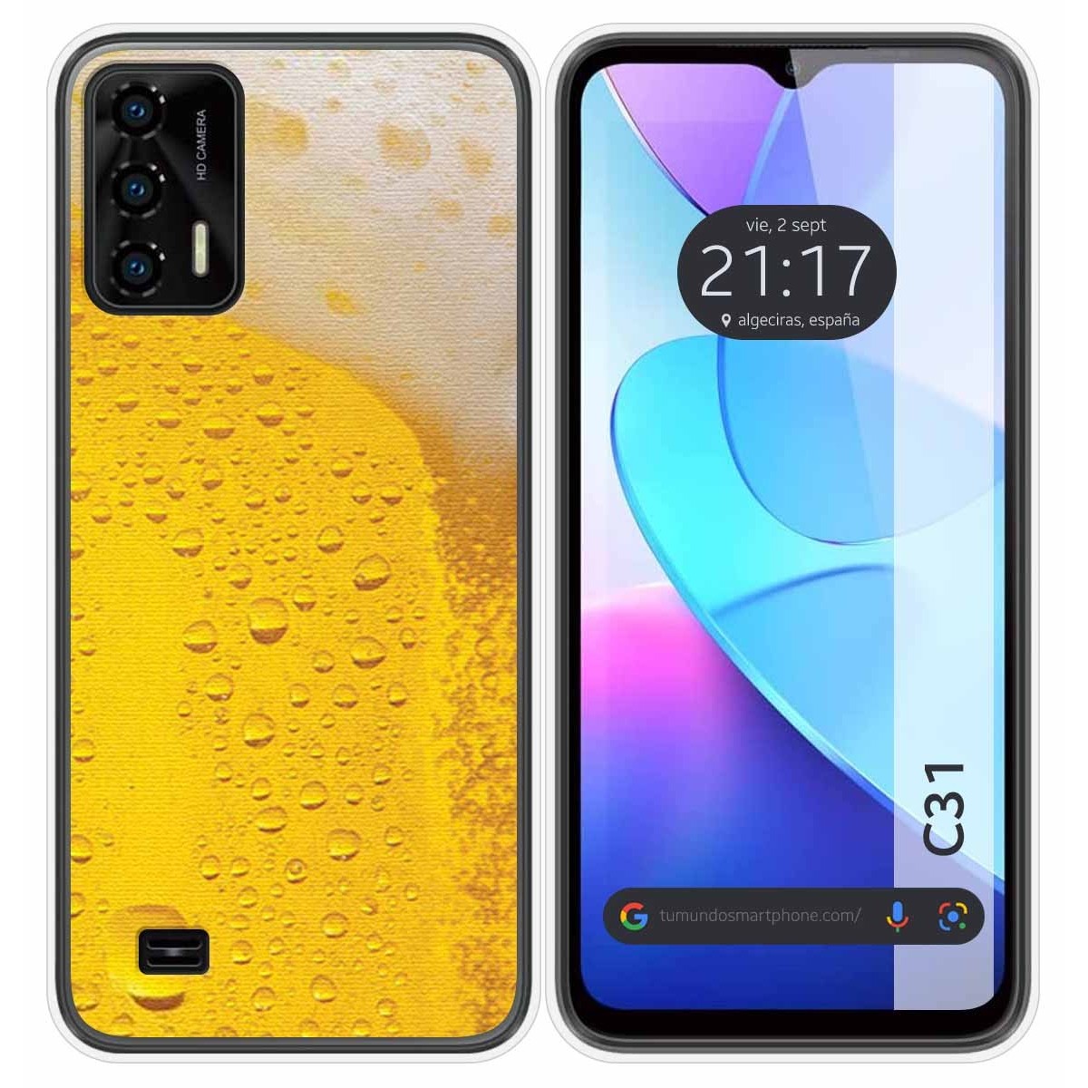 Funda Silicona para Oukitel C31 diseño Cerveza Dibujos