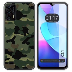 Funda Silicona para Oukitel C31 diseño Camuflaje Dibujos