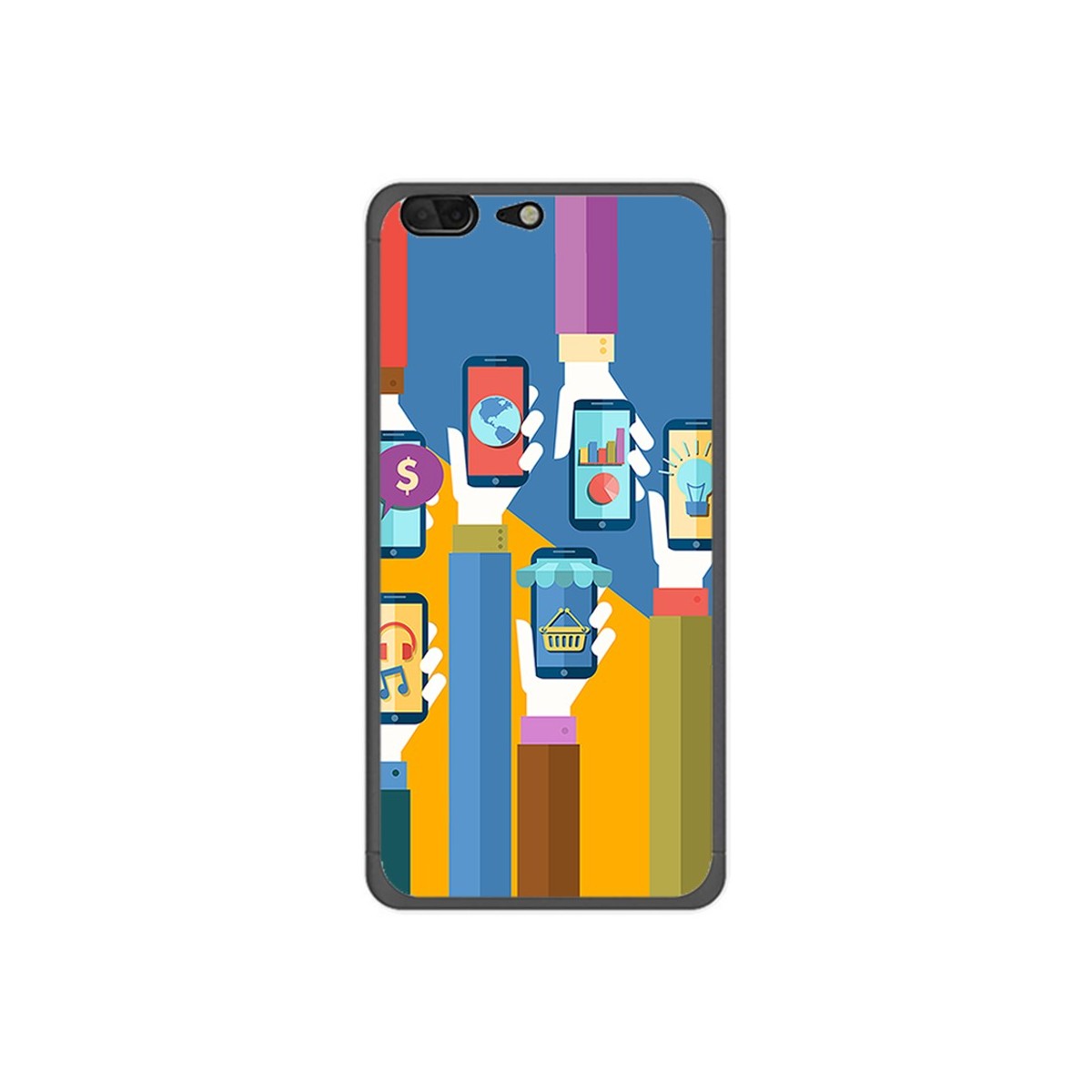Funda Gel Tpu para Leagoo T5 Diseño Apps Dibujos