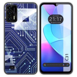 Funda Silicona para Oukitel C31 diseño Circuito Dibujos
