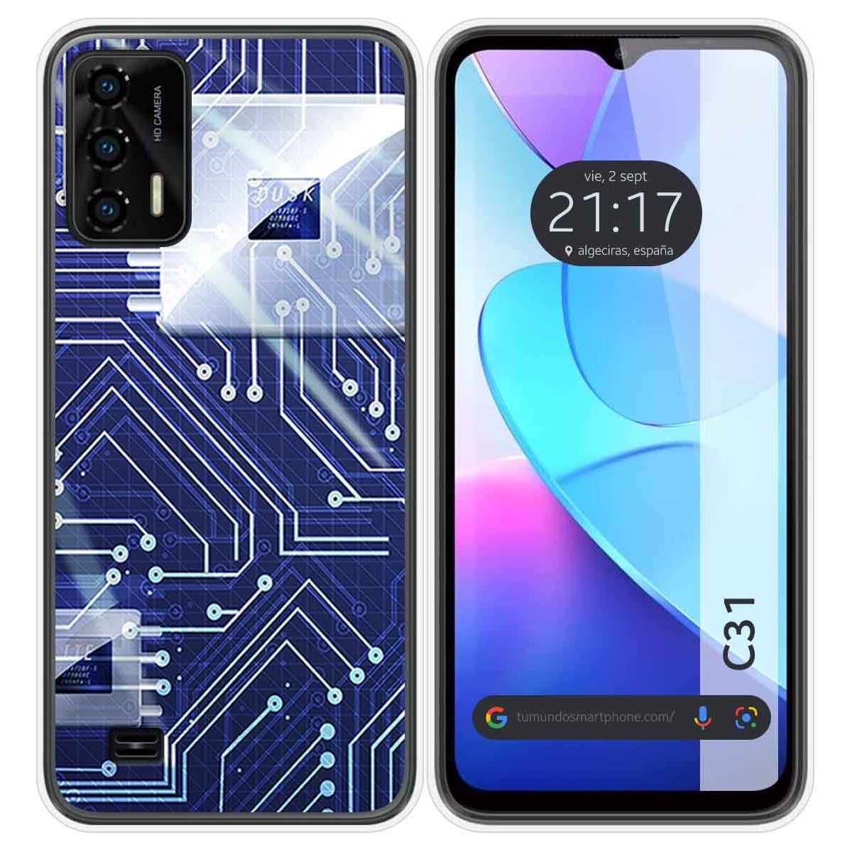 Funda Silicona para Oukitel C31 diseño Circuito Dibujos