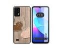 Funda Silicona para Oukitel C31 diseño Corazones Madera Dibujos
