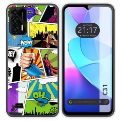 Funda Silicona para Oukitel C31 diseño Comic Dibujos
