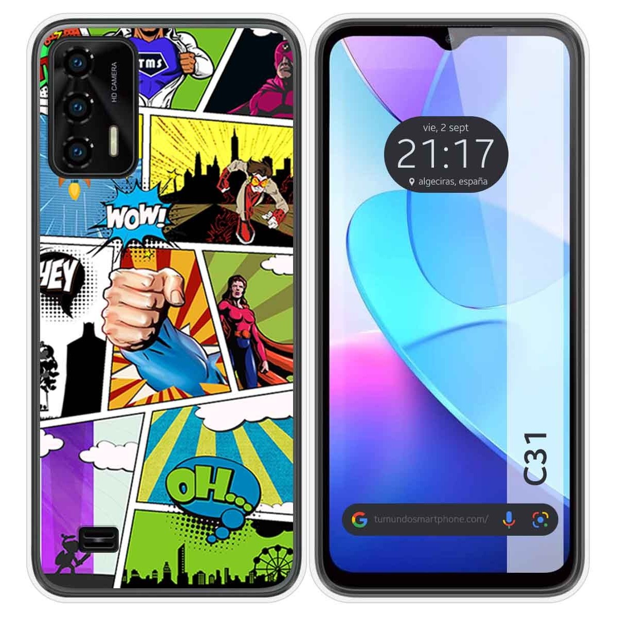 Funda Silicona para Oukitel C31 diseño Comic Dibujos