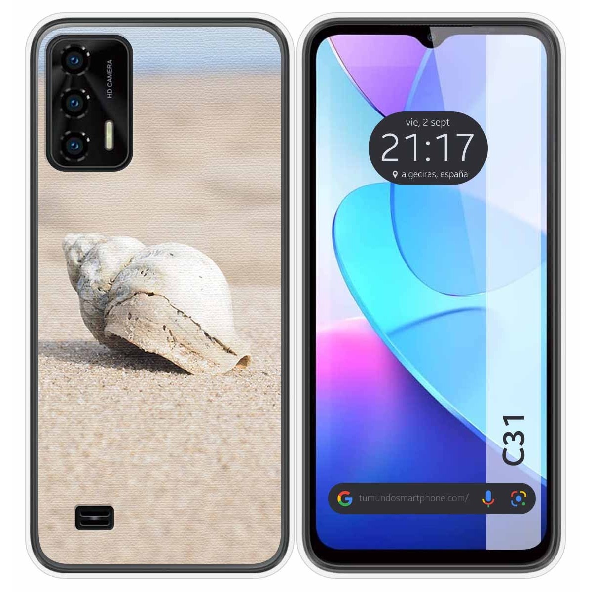 Funda Silicona para Oukitel C31 diseño Concha Dibujos