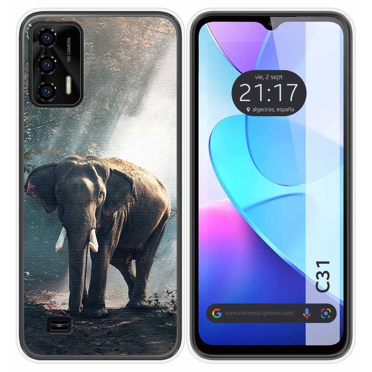 Funda Silicona para Oukitel C31 diseño Elefante Dibujos