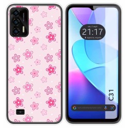 Funda Silicona para Oukitel C31 diseño Flores Dibujos