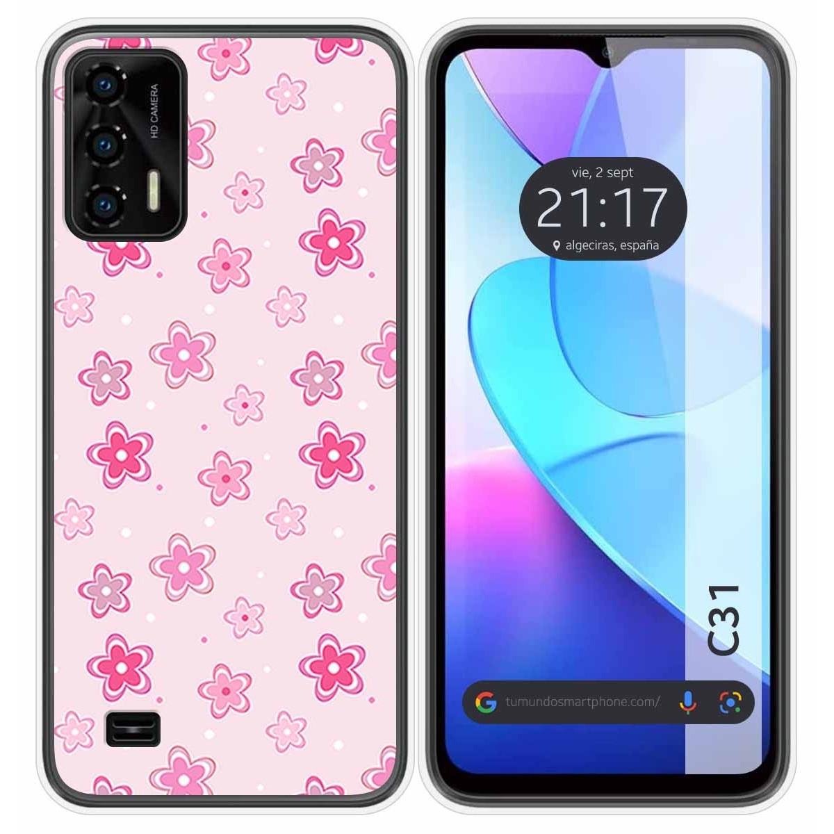 Funda Silicona para Oukitel C31 diseño Flores Dibujos