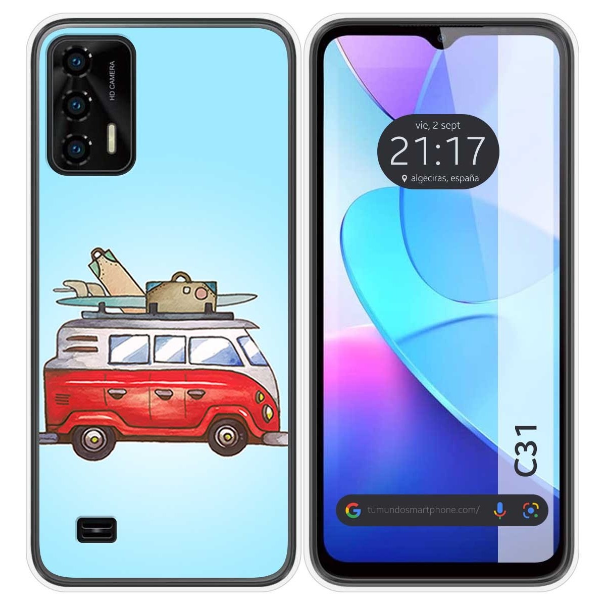 Funda Silicona para Oukitel C31 diseño Furgoneta Dibujos