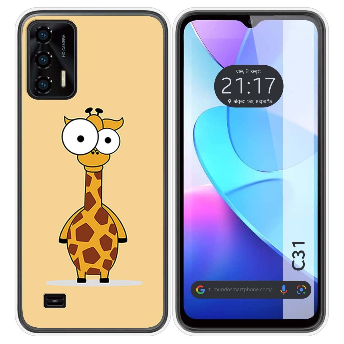Funda Silicona para Oukitel C31 diseño Jirafa Dibujos