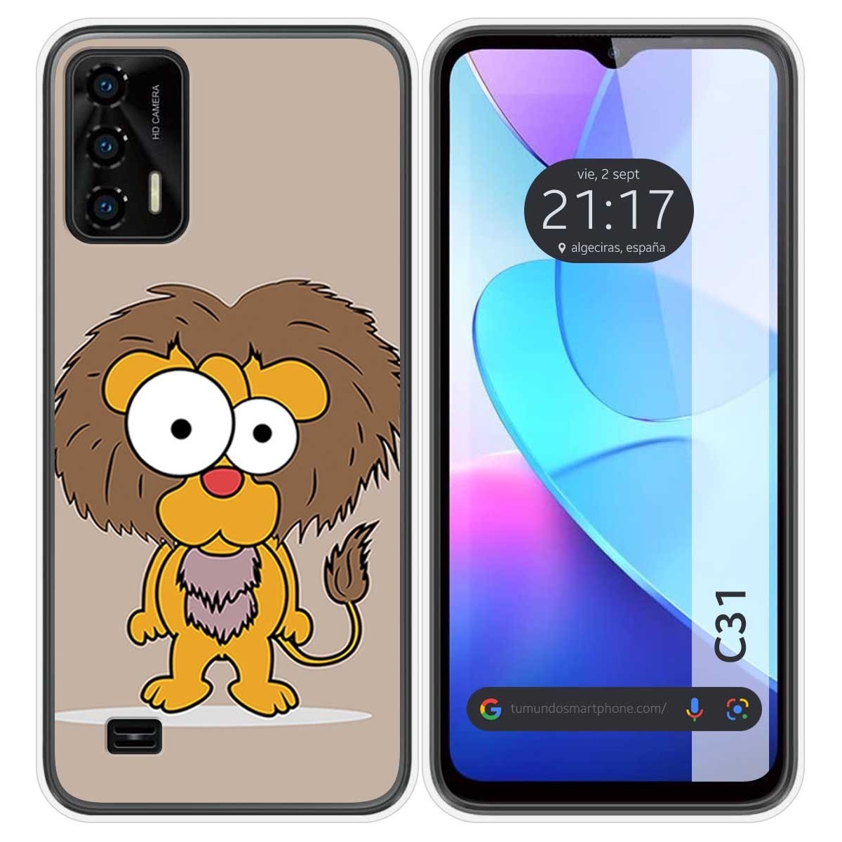 Funda Silicona para Oukitel C31 diseño Leon Dibujos