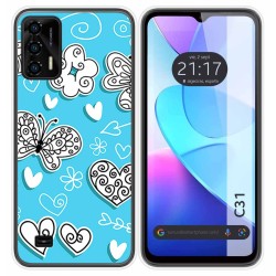 Funda Silicona para Oukitel C31 diseño Mariposas Dibujos