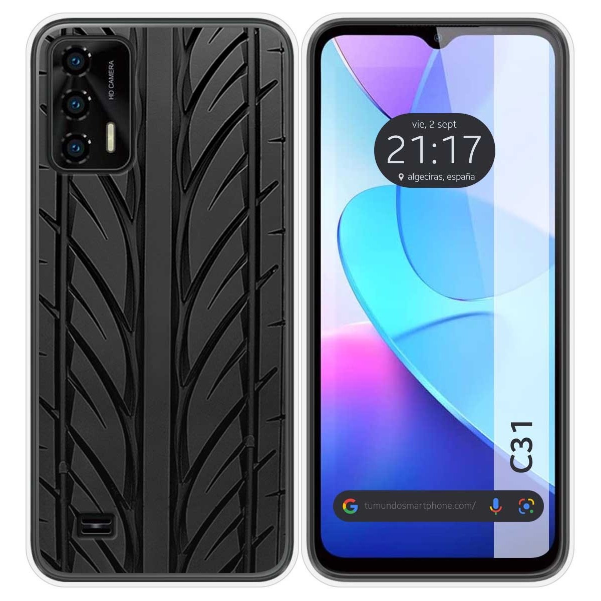 Funda Silicona para Oukitel C31 diseño Neumatico Dibujos