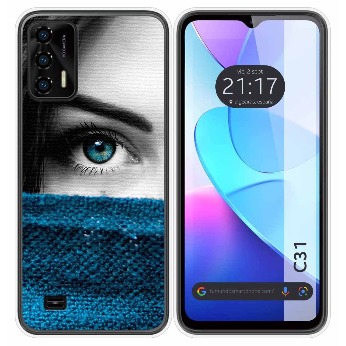 Funda Silicona para Oukitel C31 diseño Ojo Dibujos