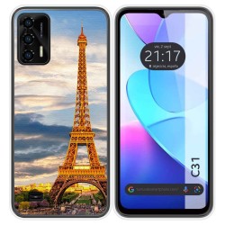 Funda Silicona para Oukitel C31 diseño Paris Dibujos