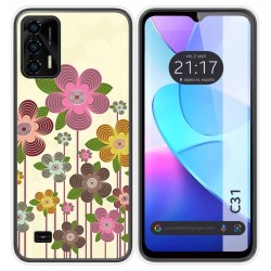 Funda Silicona para Oukitel C31 diseño Primavera En Flor Dibujos