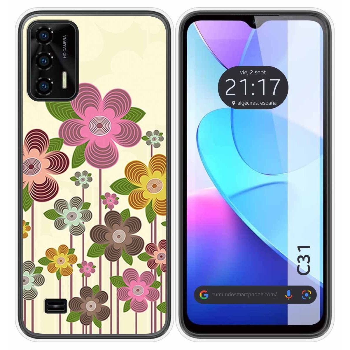Funda Silicona para Oukitel C31 diseño Primavera En Flor Dibujos