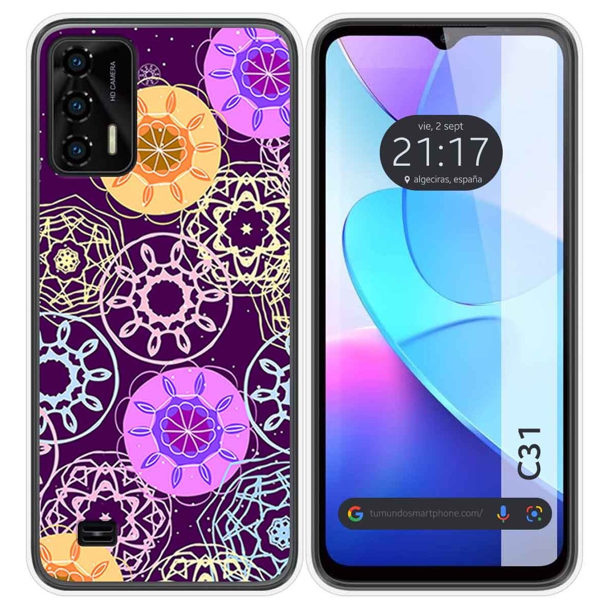 Funda Silicona para Oukitel C31 diseño Radial Dibujos