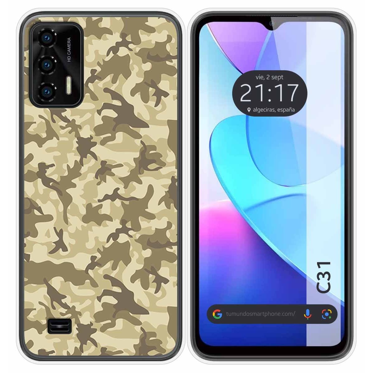 Funda Silicona para Oukitel C31 diseño Sand Camuflaje Dibujos