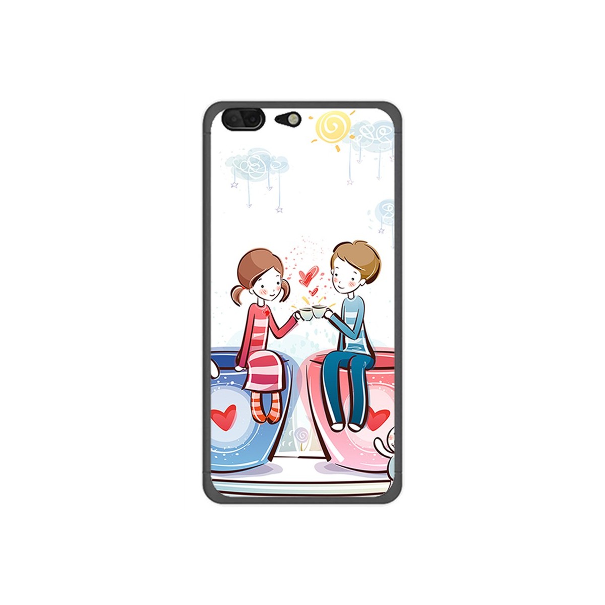 Funda Gel Tpu para Leagoo T5 Diseño Cafe Dibujos