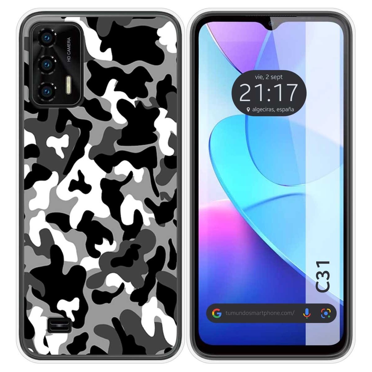 Funda Silicona para Oukitel C31 diseño Snow Camuflaje Dibujos