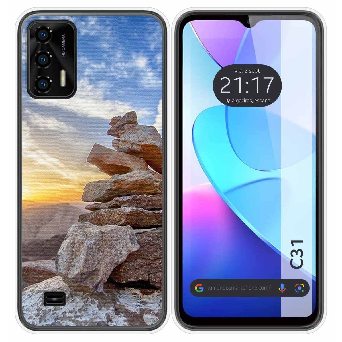 Funda Silicona para Oukitel C31 diseño Sunset Dibujos