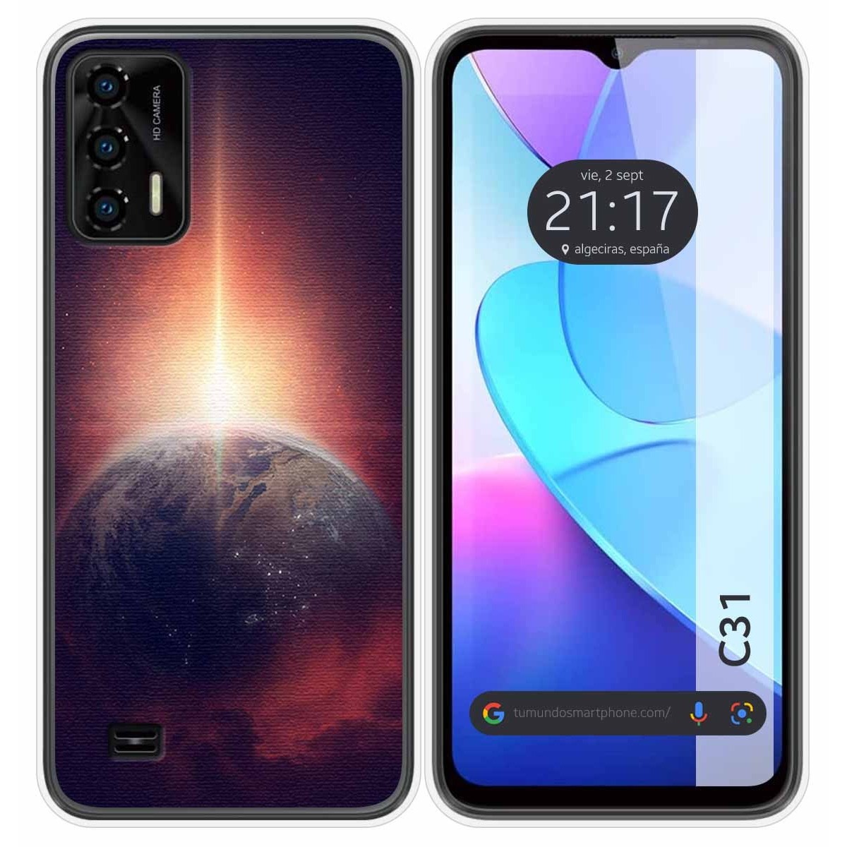 Funda Silicona para Oukitel C31 diseño Tierra Dibujos