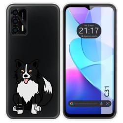 Funda Silicona Transparente para Oukitel C31 diseño Perros 01 Dibujos