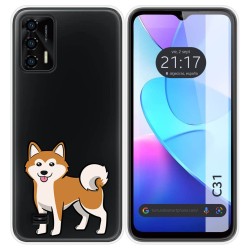 Funda Silicona Transparente para Oukitel C31 diseño Perros 02 Dibujos