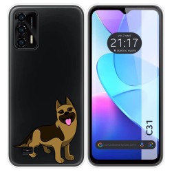Funda Silicona Transparente para Oukitel C31 diseño Perros 03 Dibujos